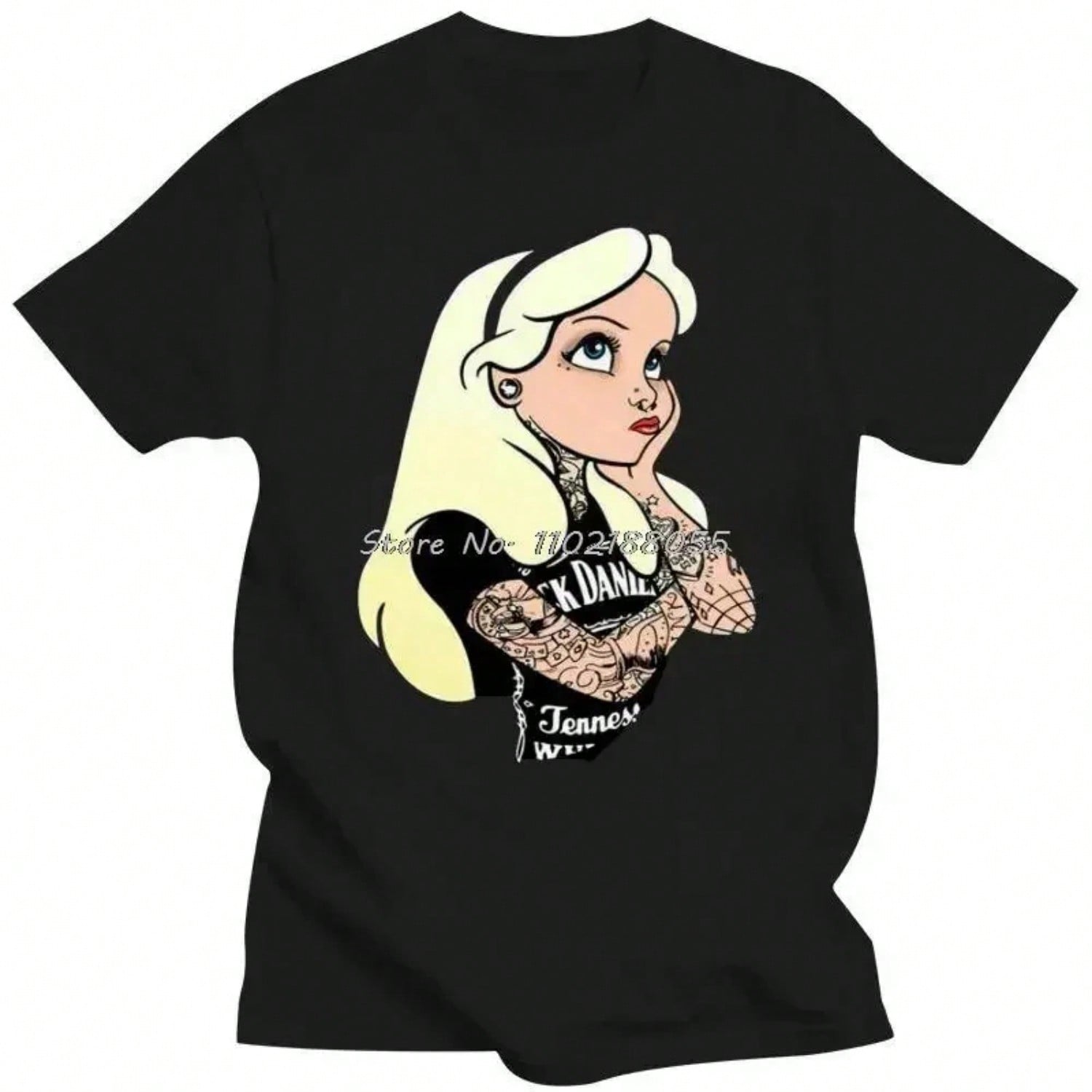 Anime In Wonderland Punk Rock T-Shirt unisex Wounisex Unisex Fashion Tshirt Hip Hop Harajuku Streetwear Y2k Top  Wounisex Clothing S разноцветный