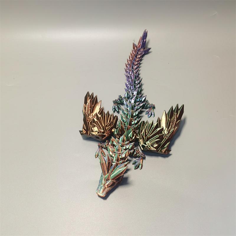Creativity Fun Joint Movable Wing Dragons 3D Printed Dragon Flying Dragon Model Landscape Decoration Ornaments Kids Toys Gifts