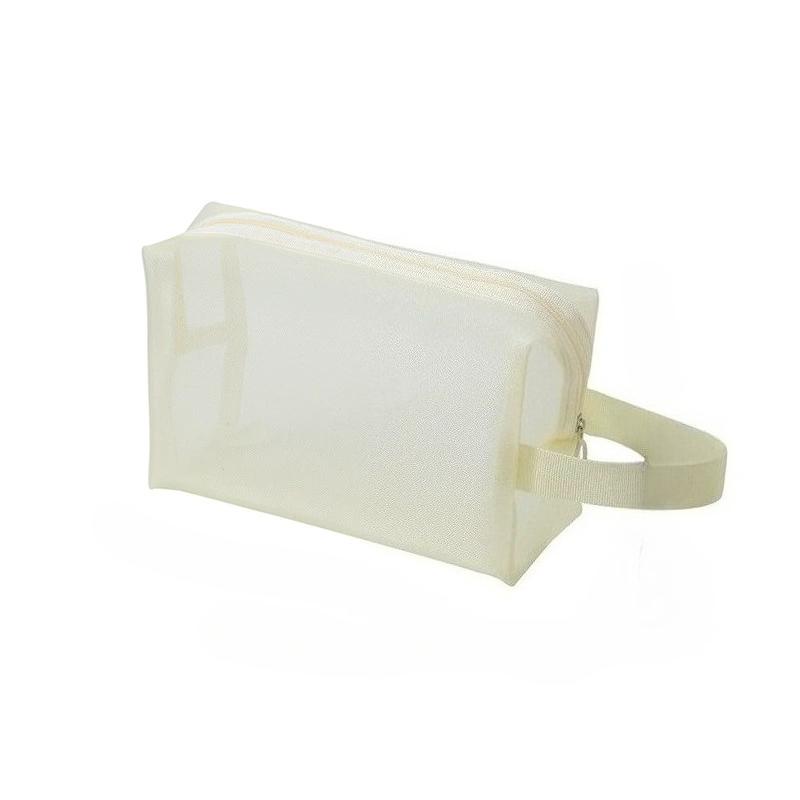 

Women Wash Toiletry Bag Makeup Organizer Portable Storage Pouch Travel Black Nylon Mesh Makeup Bag Mesh Cosmetic Bag Zipper Makeup Bag For S 11*8*4 бежевый