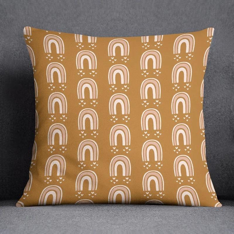 Abstract Brown Flower Decorative Pillowcase Living Room Office Ornaments Home Pillowcase