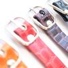 [Trois Anges] Stylish Enamel Fabric Crocodile Pattern Name Plate Belt