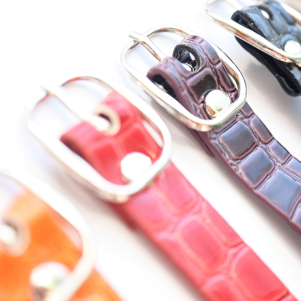 [Trois Anges] Stylish Enamel Fabric Crocodile Pattern Name Plate Belt