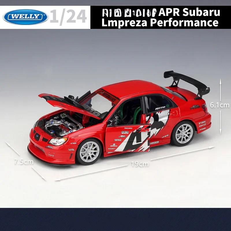 Welly 1/24 Subaru Impreza Alloy Track Racing Car Model Diecasts Metal Sports Car Vehicles Model Simulation Collection Kids Gifts