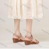 Wedges Shoes for Women 2026 Summer Vintage Weave Comfortable Roman Sandals Fashion Non Slip Height Increase Outdoor Casual Shoes