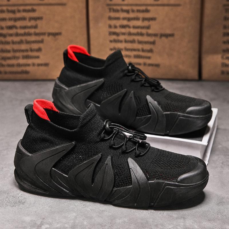 

Men s Casual Sports Shoes Woven Mesh Breathable Anti-slip Outdoor Mountain Climbing Hiking Shoes Men s Large Size 2025 Autumn 39 чёрный