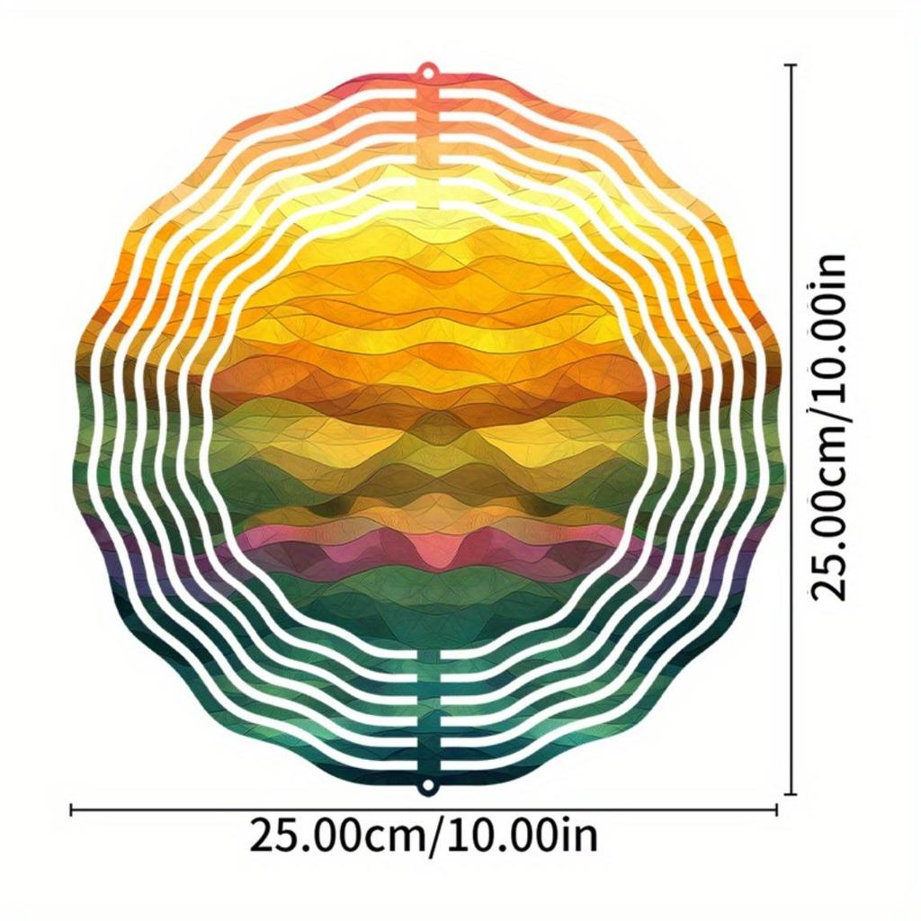 360 Rotating Hook 10 Inch Hanging Wind Spinner Elegant Outdoor Wind Chime for Garden Patio Balcony Durable Metal Art Decor