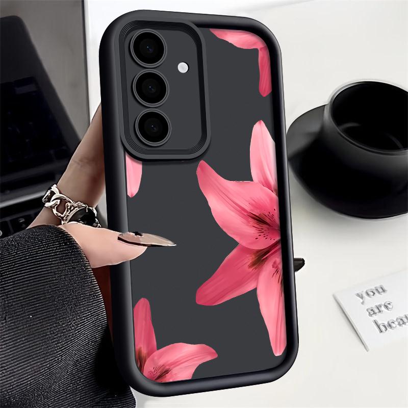 

Чохол з квітковим принтом проти падінь для Samsung S25 Ultra S24 FE S23 S22 A56 A36 A16 A15 A55 A35 TPU М який Матовий Ударостійкий Чохол для Телефону Samsung Galaxy S25 Edge чорний