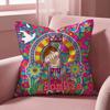 Cartoon Virgin Mary Art Cushion Cover Multi-Scene Pillow Cover for Home & Car - Reversible, Soft & Durable for Daily Use