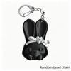 3D Printed Rabbit Bottle Opener Keychain Rhinestone Bow Cute Bunny Charm Bag Pendant for Girls Daily Carry Gifts