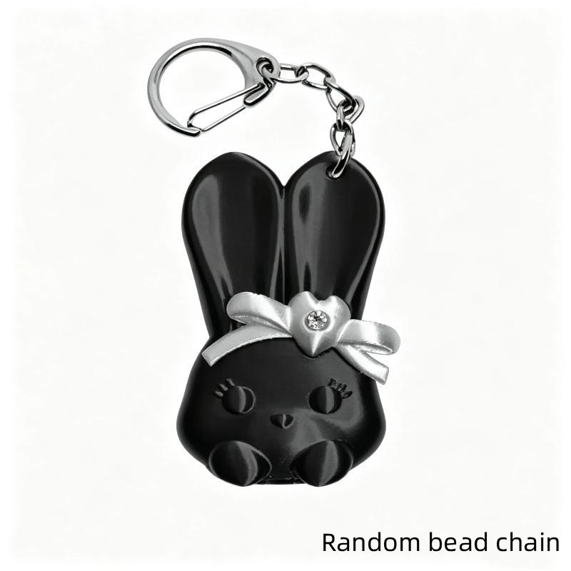 3D Printed Rabbit Bottle Opener Keychain Rhinestone Bow Cute Bunny Charm Bag Pendant for Girls Daily Carry Gifts