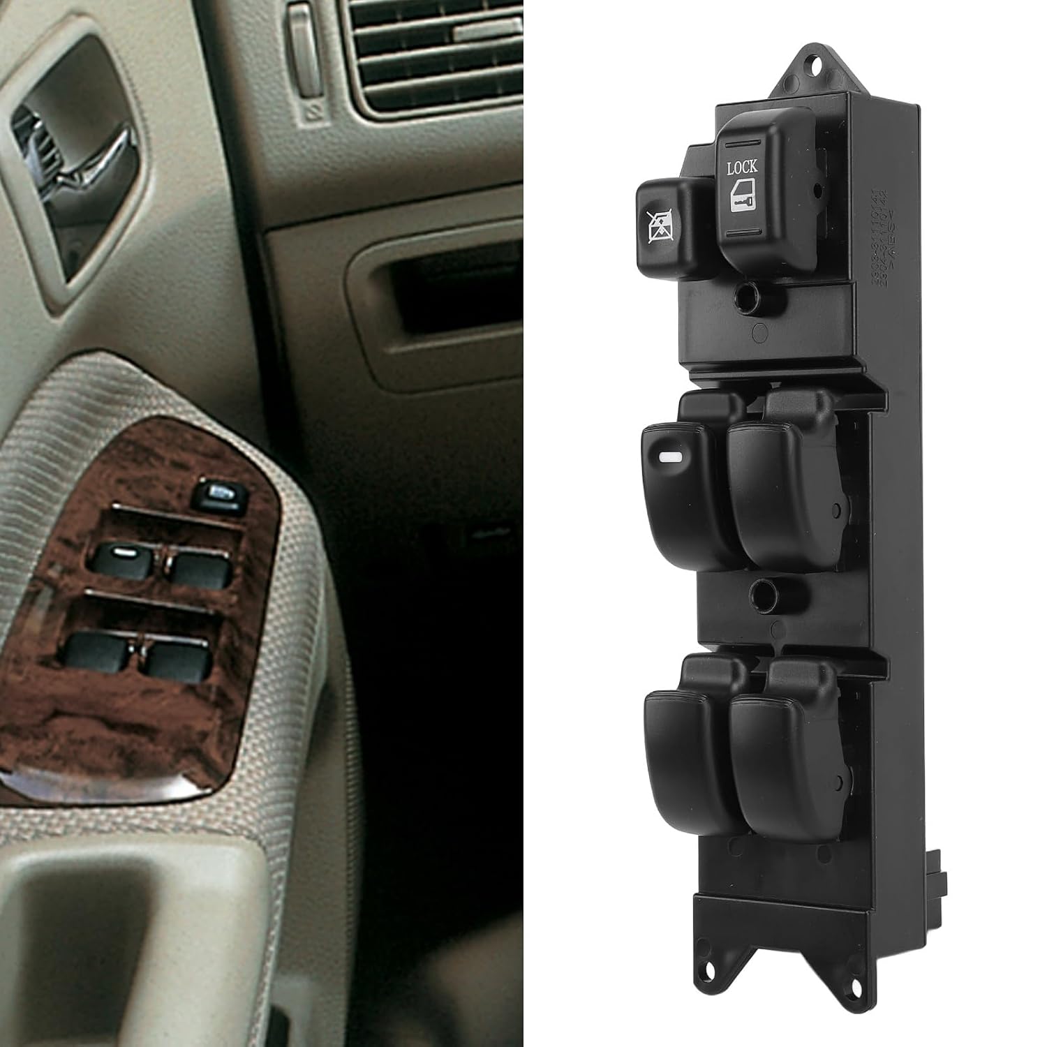 Power Window Switch MR587229 Left Driver Side Fast Response Electric Power Master Window Switch for Outlander Lancer