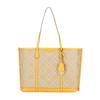 Perry Monogram Large Capacity Jacquard Leather Tote Shoulder Bag Women Tote Bags Yellow 83312-703