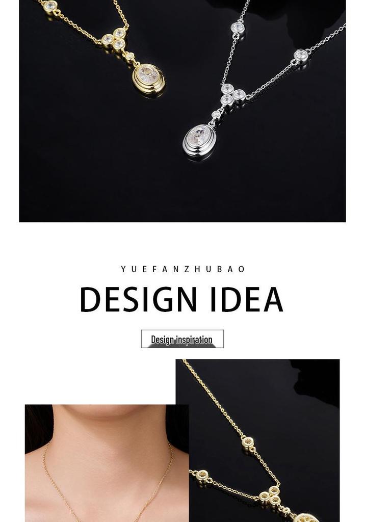 Elegant 925 Silver Clavicle Chain: High-End Moissanite Necklace, Non-Fading, Hot-Selling Women's Jewelry
