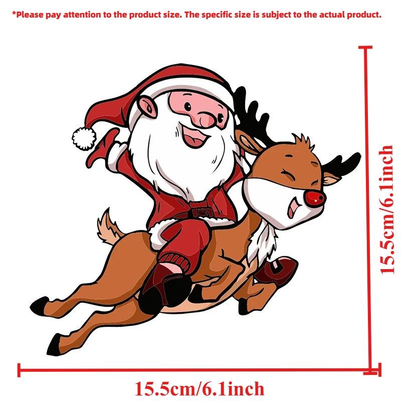 Christmas car stickers waterproof Santa Claus and reindeer window decorations - Christmas decorative decals