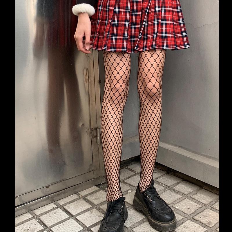 

Sweet And Cool Wind Lolita Hollow Vertical Strip Lace Love Socks Female Lace Soft Girl Pure Desire White Backing Black Stockings