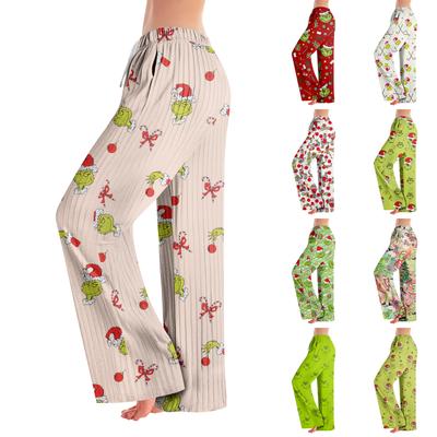 Pajama Pants, Sleepwear, Casual Drawstring Elastic Waist Pants, Comfortable Straight-leg Loose Pants