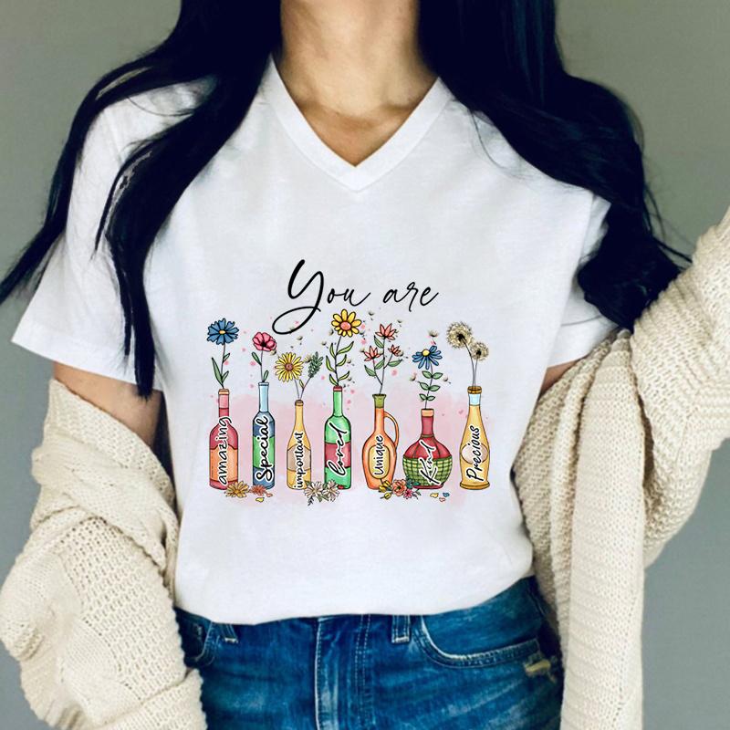 

Christain Floral Print Vneck TShirt Women Faith Hope Love Shirt Funny Floral Graphic Tee FeUnisex Clothing Short Sleeve Tshirt S