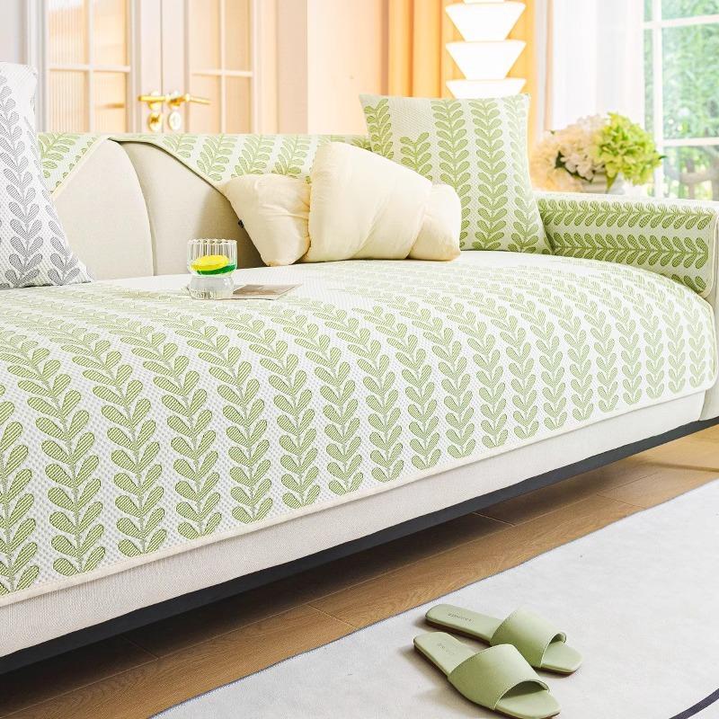 Ice Silk Sofa Cushion Summer Simple High-End Sofa Cover  New Mat Seat Cushion Non-Slip Rattan Cover