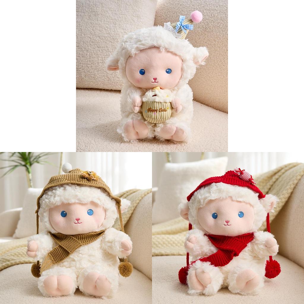 White Sheep Plush Toy With Pp Cotton Filling For Kids Gift And Collecting