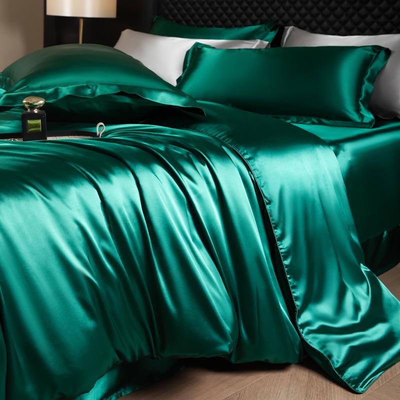 Copripiumino Estivo di Lusso in Seta Monocolore - Biancheria da Letto Singola o Matrimoniale