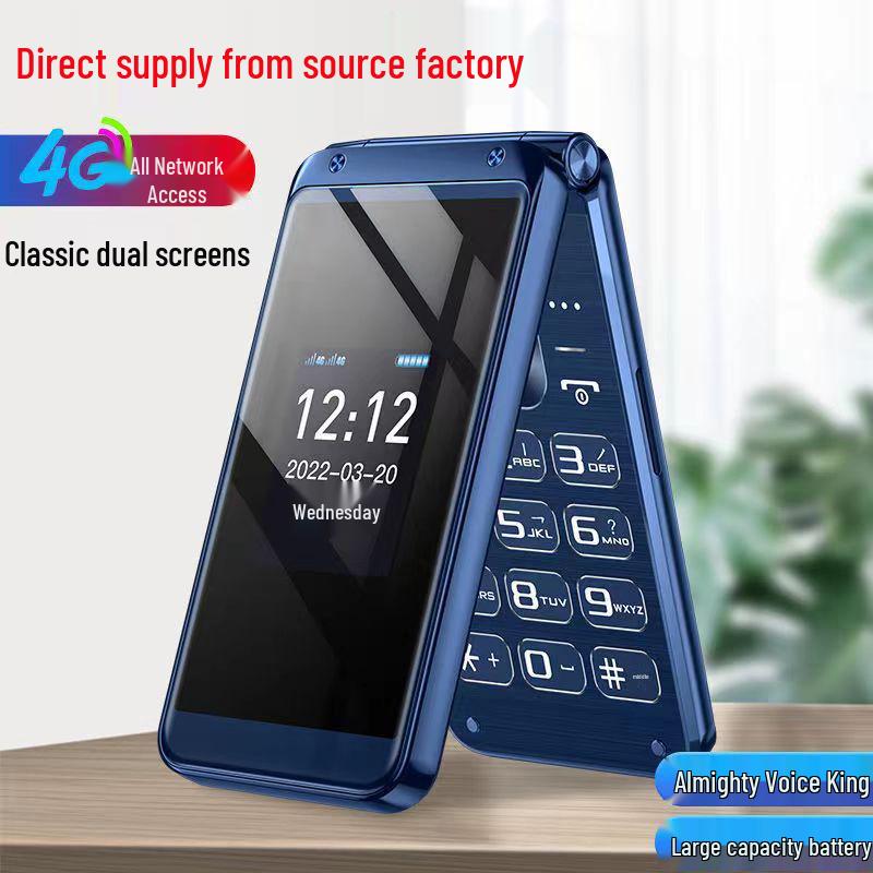 Genuine 4G Flip Phone for Seniors, Non-Smartphone with Large Screen, Super Long Standby, 5G Compatible