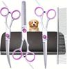 5-in-1 Pet Grooming Scissors, Stainless Steel Straight Thinning Curved Shears & Comb for Pet Use