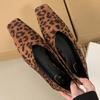 Mote Dame Leopard Firkantet Tå Ballerinas Sko Vårmote Grunne Damesko 2025 Trend Merke Loafers Sko Casual Zapatos De Mujer