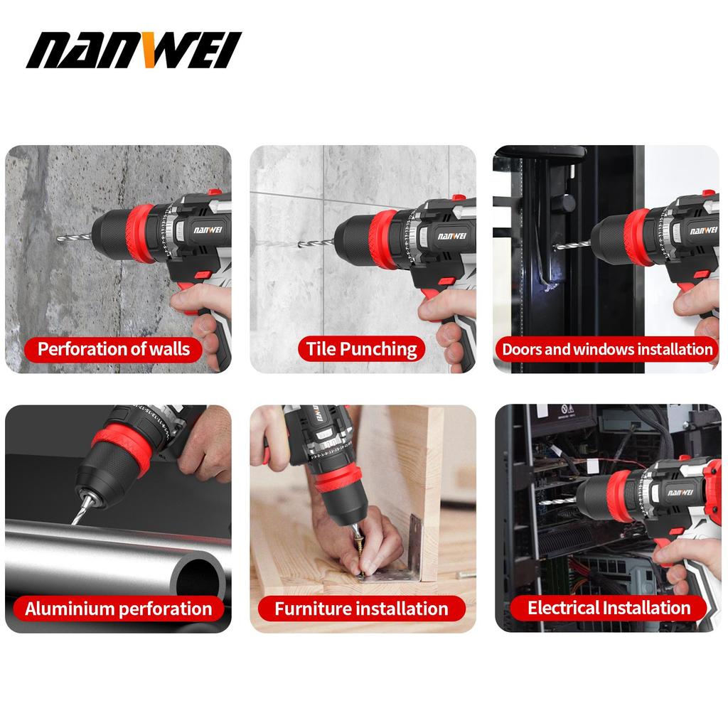 NANWEI Multi-head - Electric Screwdriver with Brushless Motor