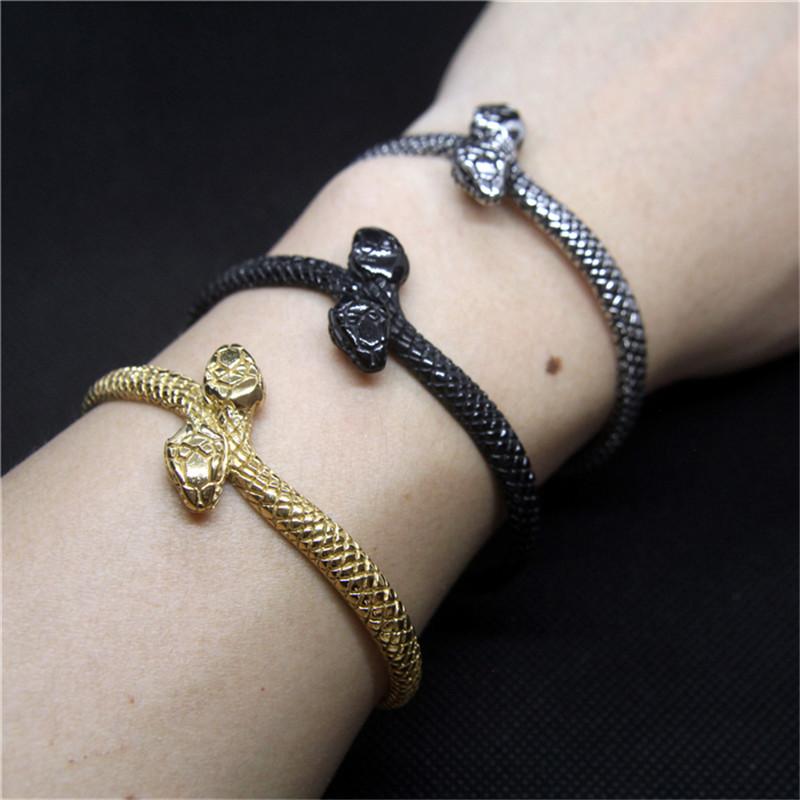 316L Stainless Steel Snake Cobra Bangle Punk Style Serpent Unisex Bracelet