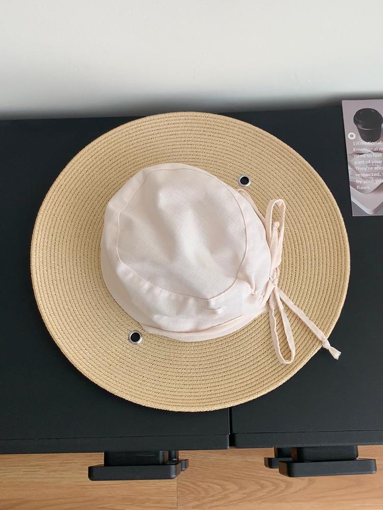 

Высококачественная соломенная шляпа с плоскими полями от солнца женская летняя отпускная приморская отпускная защита от солнца защита от УФ-излучения шляпа от солнца Adult (56-58cm)