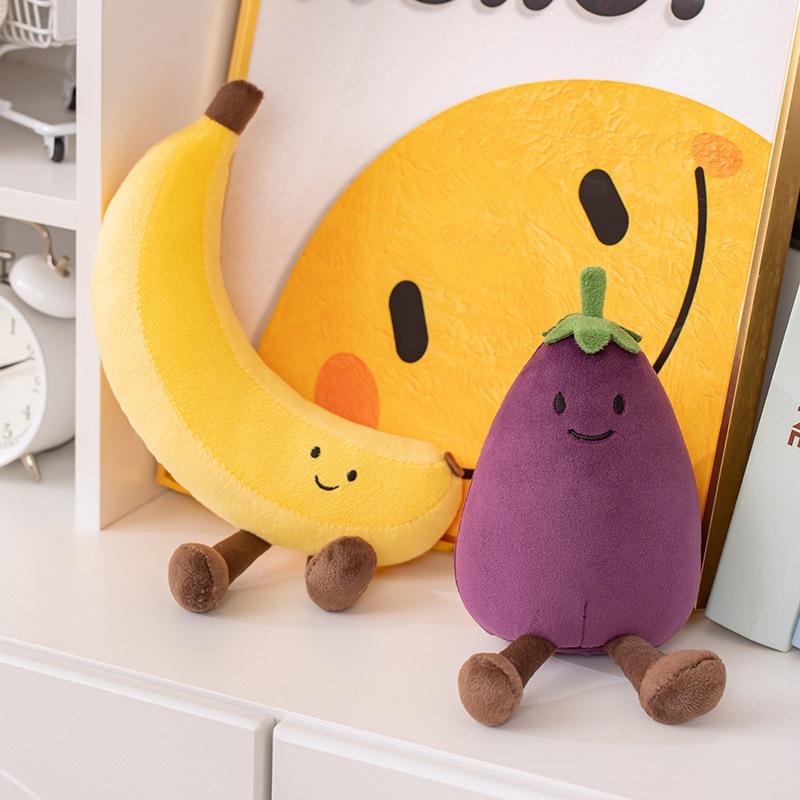 Simulated Fruit and Vegetable Doll Eggplant Peach Peach Banana Plush Toy Doll Shooting Prop Pendant