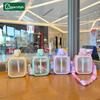700ml Large Capacity Sugar Shaped Plastic Water Bottle with Straw Leakproof Drinking Bottles Gym Travel Outdoor Sports Kettle