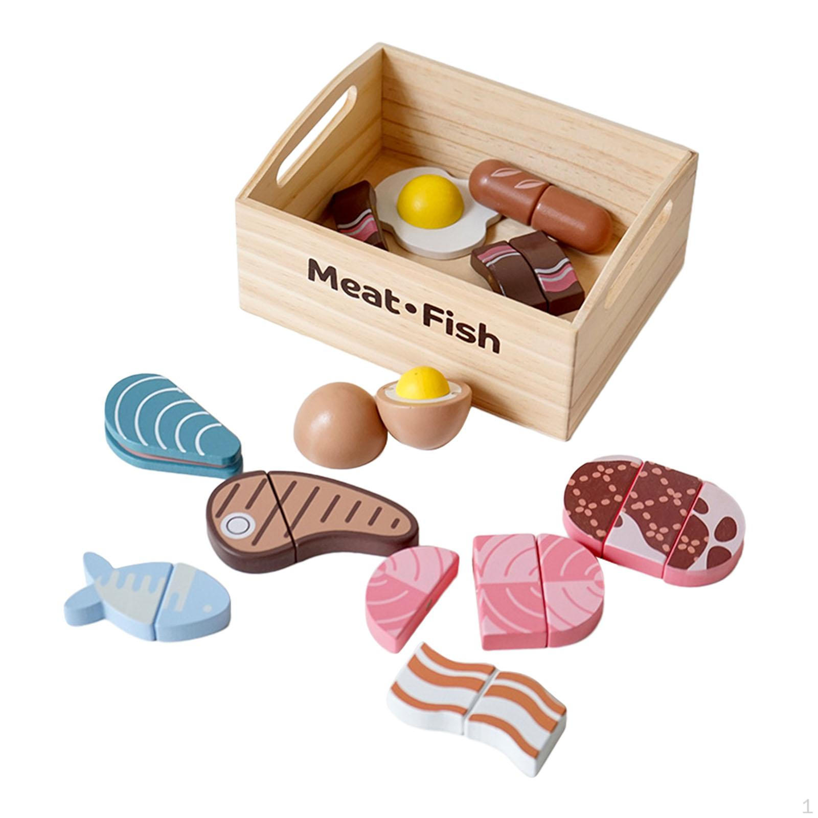 Wooden Play Food Set,Pretend Kitchen Toys,Educational Toy,Realistic,Pretend for Kids