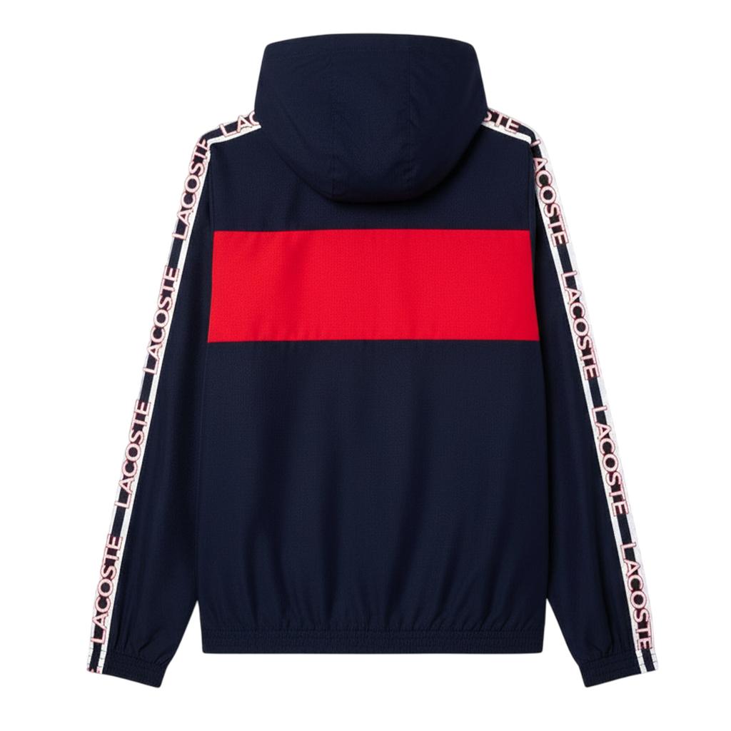 Lacoste Mens Colour Block Logo Tennis Full Zip Hoodie