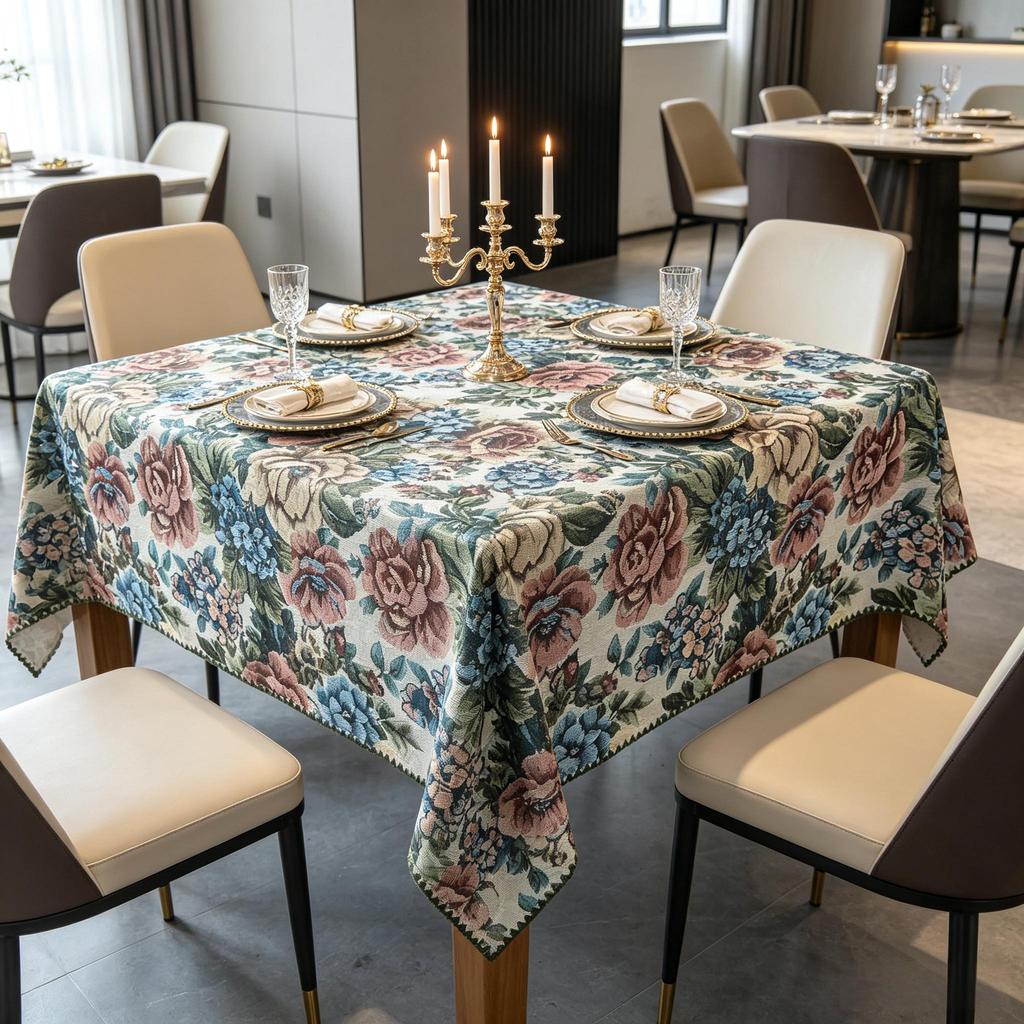 Dining Room Kitchen Party Event Convenient Washable Rectangle Cotton Linen Soft Table Cloth