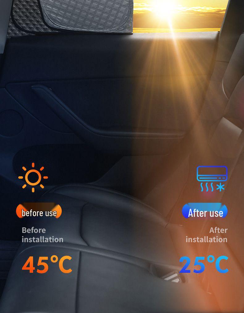 Tesla Model 3/Y Full Blackout Anti-Peeping Sunshade Curtains for Side Windows and Windshield