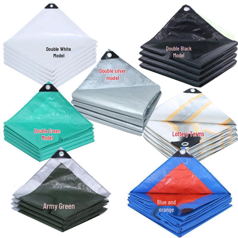 Black Double Sunshade Waterproof Tarp - Outdoor Rainproof Cover Cloth