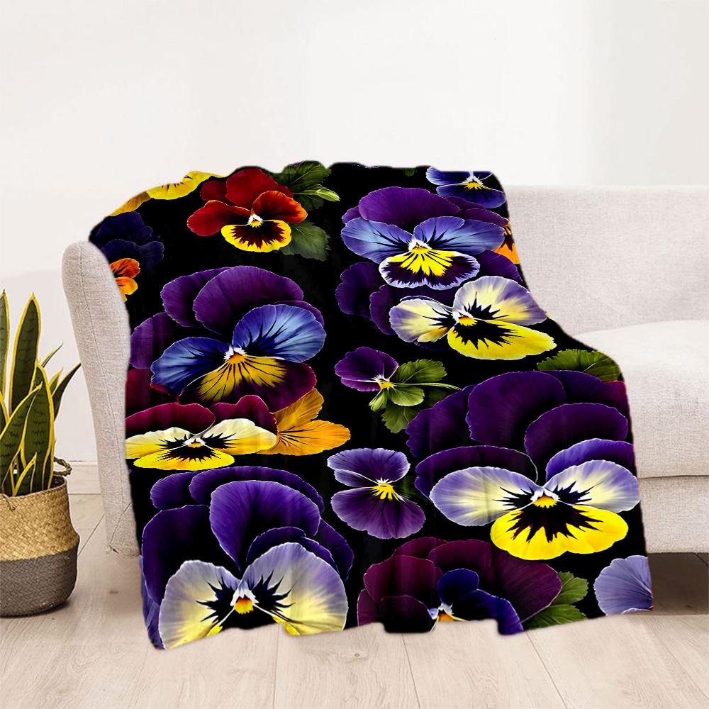Stained Glass Rose Flannel Blanket,Lightweight,Office Blanket,Sofa Blanket,Comfortable Blanket