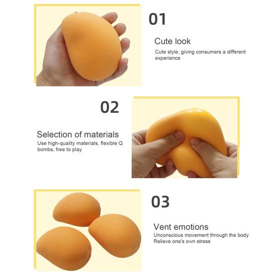 Mango Squeeze Toy Stress Relieve Quick Recovery Finger Toy Lovely Decompression Mango Fidget Toys for Relax