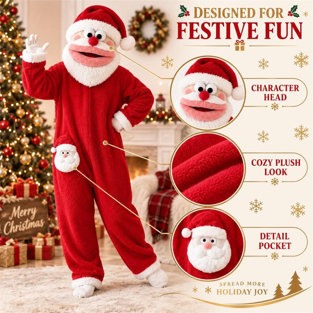 Women's Christmas Costume Jumpsuit Holiday Pajama Performance Outfit for Adults