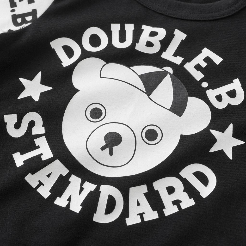 MIKI HOUSE Double B Long Sleeve with Logo and Bear Made in for Boys and Baby and Suitable for School and Size Black T-Shirt Design, Japan, Girls,