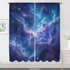 2Pcs Dreamy Starry Curtains 3D Milky Way Pattern Living Room Bedroom Balcony Sunshade Mysterious Universe Decor Curtains