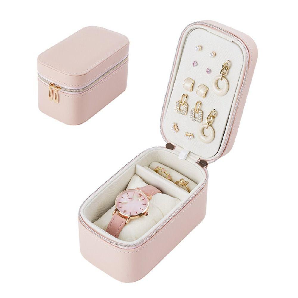 Mini Earring Storage Case PU Leather Jewelry Display Box Simple Rings Holder  Vacation