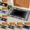 3D Vision Bottomless Pit Flannel Doormat Extra Thick Non-Slip Entrance Rug for Home Decor Living Room Doorway Indoor Outdoor Use