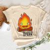 Calcifer Top Women Designer Summer Harajuku T Shirt Girl Japanese Manga Clothing