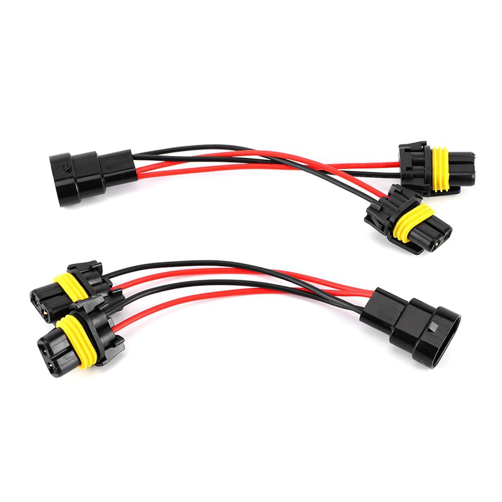 2Pcs 9005 9006 Male To Female One To Two Splitter Wires Harness for Car Headlights Retrofit