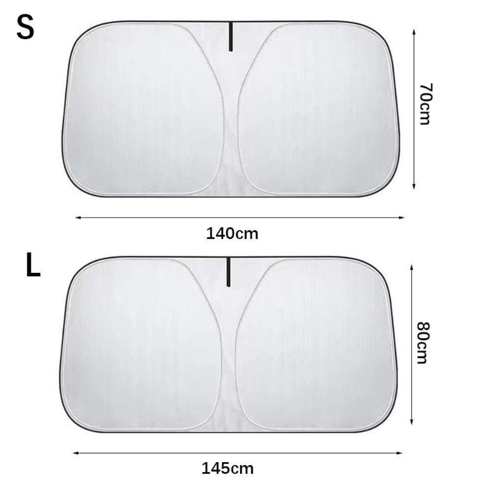 Titanium Silver Windshield Visor Cover with Storage Bag Car Front Window Sunshade  Parking