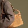 Portable tote bag soft leather lazy style one-shoulder messenger bag