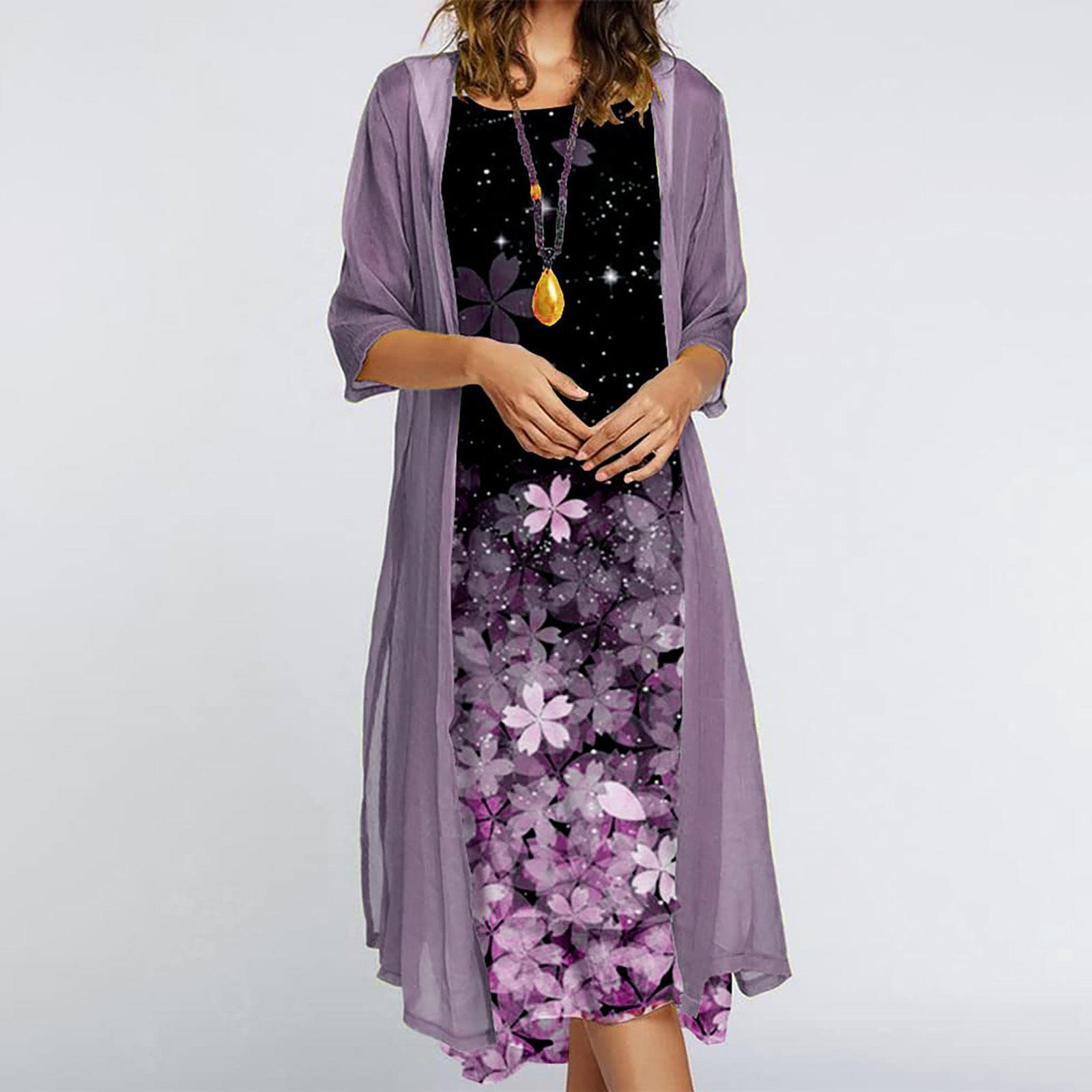 

Женское повседневное модное платье из двух частей с круглым вырезом и принтом XXXL розовый