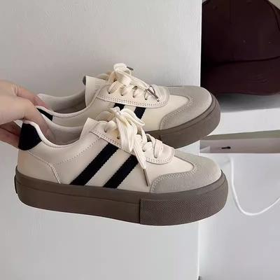 New Breathable and Retro Height-increasing Shoes for Women with Thick Soles, Versatile Casual Board Shoes